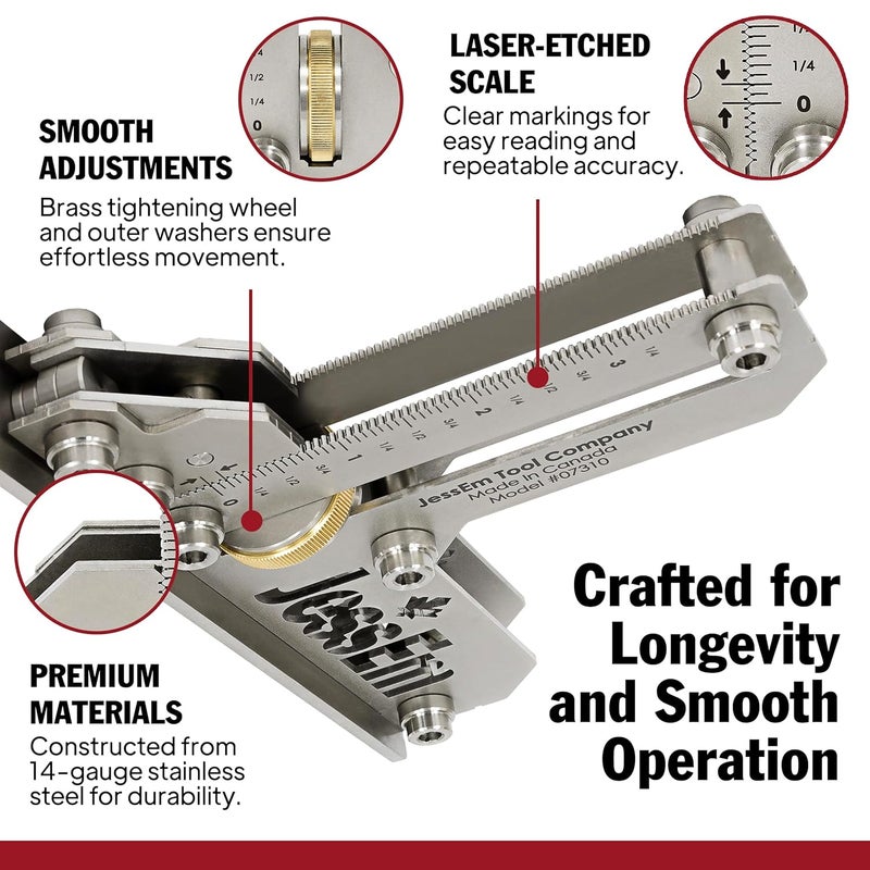 JessEm 07310 14 Guage Stainless Steel Tool Setting Gauge - Imperial - Large - Image 3